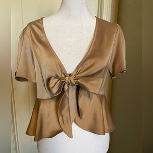 Dressy Tie Front Blouse
